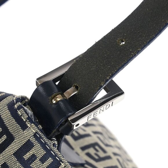 Fendi Navy Gray Canvas Zucchino Mamma Baguette Handbag 2305.26325.018 145596 - Picture 5 of 10